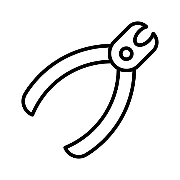 宠物指甲剪的狗和猫图标。剪刀、修边、钳子卫生配件。图片下载