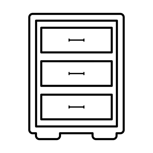 直线风格的办公室抽屉图标图片下载