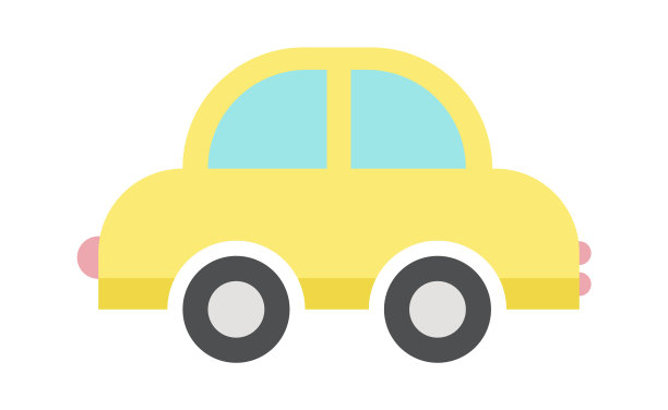 卡通汽车图标矢量插图图片下载