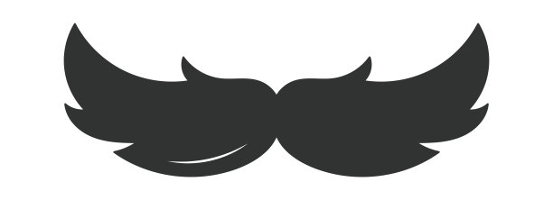 复古的小胡子扁平图标图片下载