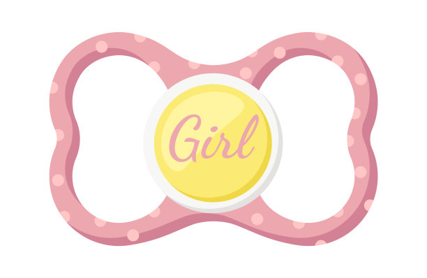 女婴奶嘴矢量插图图片下载