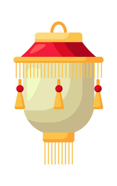 中国东方传统灯笼平面插画图片下载