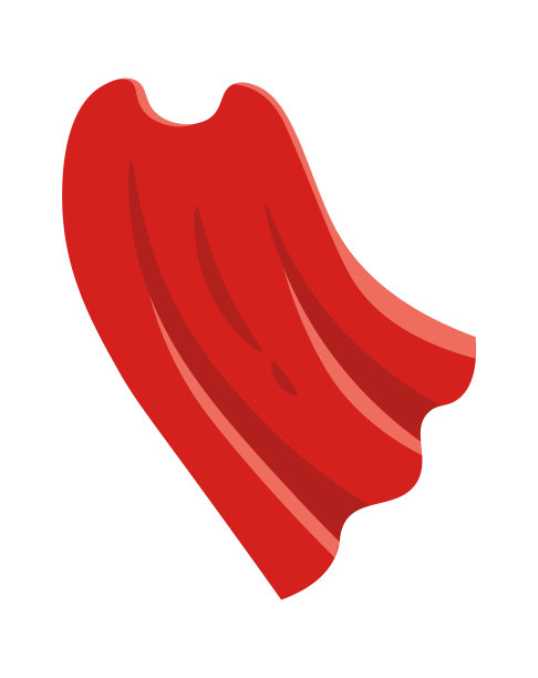 红色超级英雄斗篷平面插图图片下载