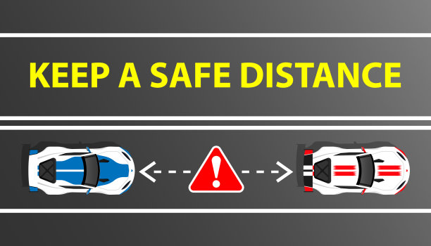 马路上汽车的距离。保持安全距离。高速公路安全。矢量插画平面设计。孤立的背景。网页设计模板。着陆页。小心和控制车辆图片下载