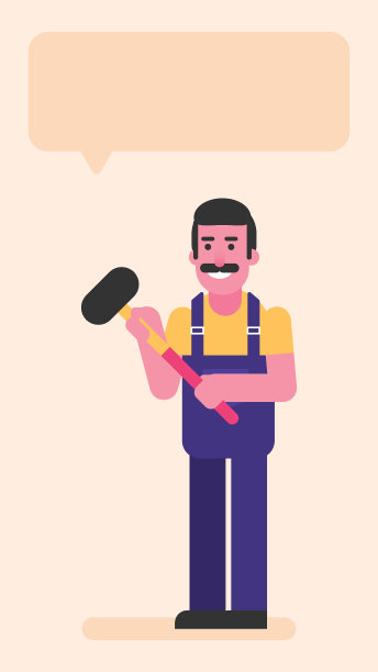 修理工四分之三的脸上拿着大锤子微笑着图片下载