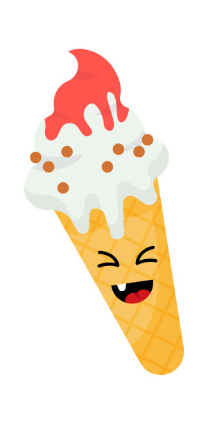 有趣的卡通冰淇淋。甜食图标。矢量图图片下载