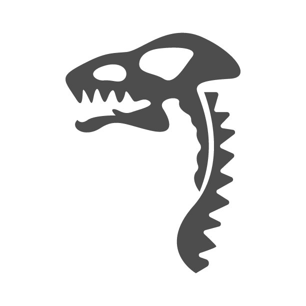 恐龙化石图标设计插图图片下载