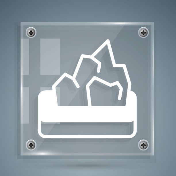 白色矿石采矿图标孤立在灰色背景图片下载