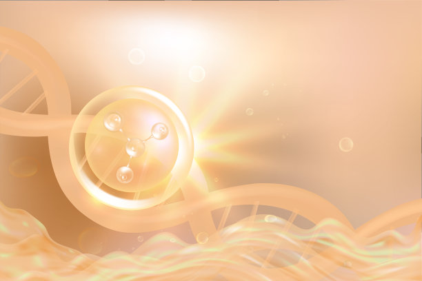 玻尿酸头发和皮肤解决方案广告，黄金胶原蛋白血清滴与化妆品广告背景准备使用，插图矢量。图片下载