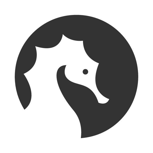 海马图标标志设计插画图片下载