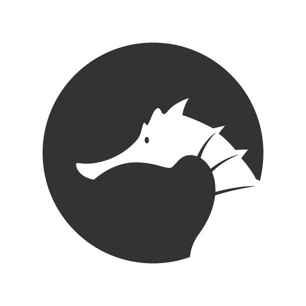 海马图标标志设计插画图片下载