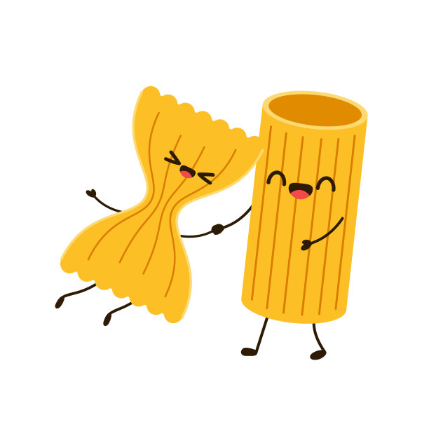 面食面字设计。白色背景的意大利面。图片下载