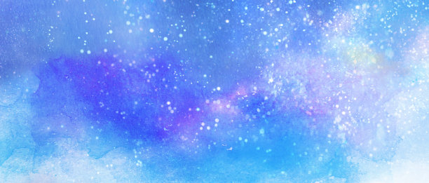 蓝色和紫丁香水彩背景灵感来自冬天的复制空间图片下载