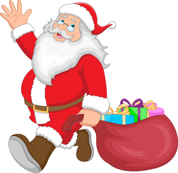 圣诞老人带着礼物图片下载