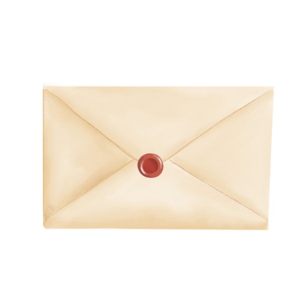 复古工艺信封配邮票插图。图片下载