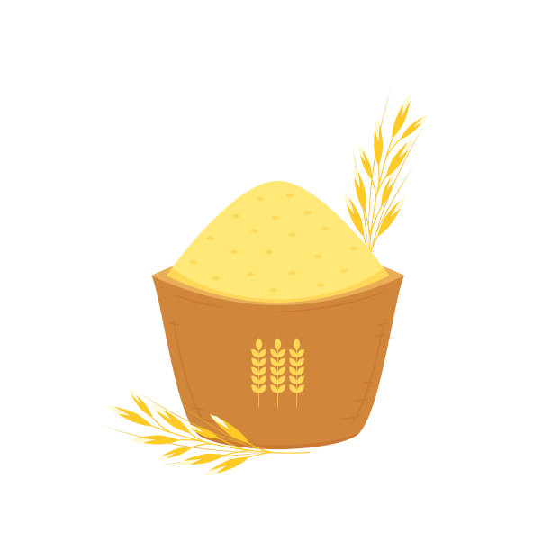 米袋卡通矢量。大米的袋子。的象征。水稻向量。大米篮子矢量。图片下载