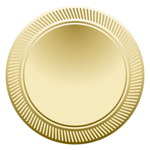 金牌模型。逼真的空白金属圆图片下载