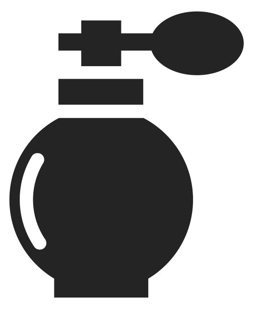 香水瓶黑色图标。美丽香气的象征图片下载