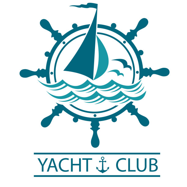 游艇舵和波浪图标图片下载