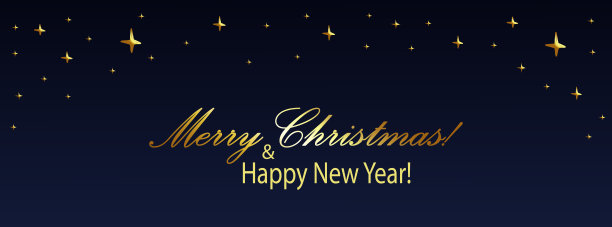 圣诞背景与金色星星矢量插图图片下载