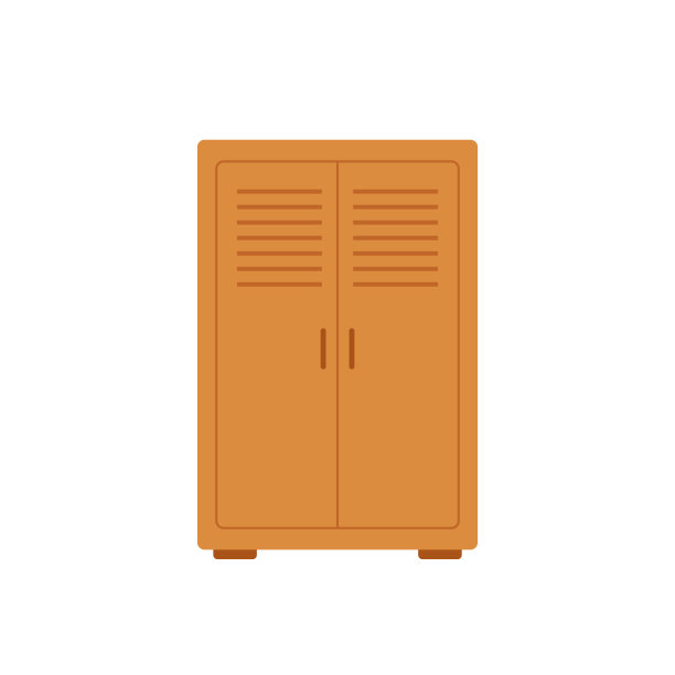 衣柜向量。白色背景的衣柜。图片下载