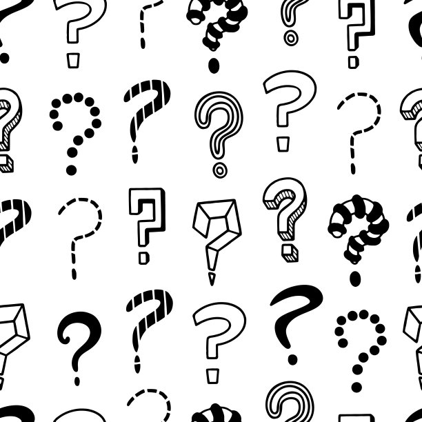 问题无缝模式。提问涂鸦标记，讯问分随机打印。手绘创作背景，思考或怀疑近代矢量纹理图片下载