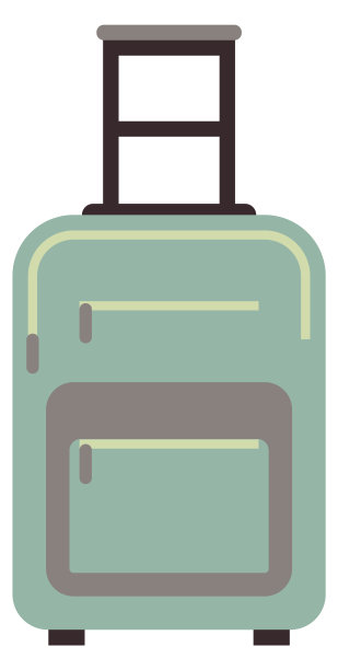 旅行袋图标。扁平滚动行李箱标牌图片下载