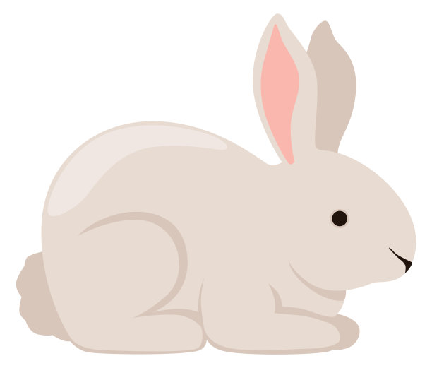 白色的兔子。毛茸茸可爱的兔子。动物图标图片下载