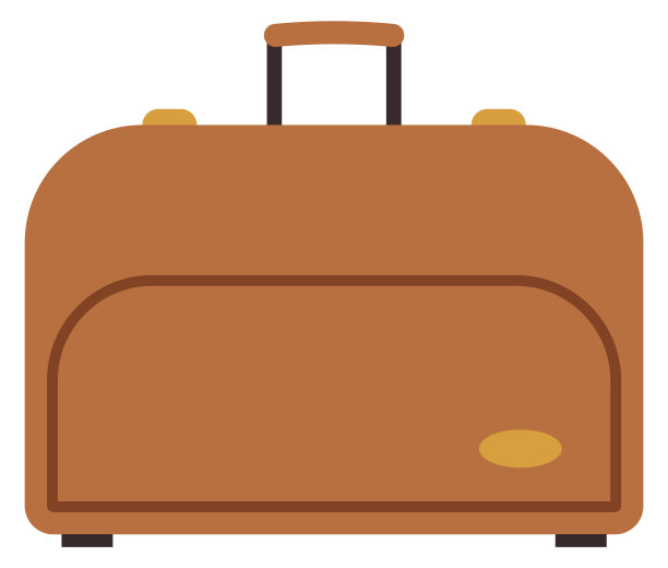 带轮子的行李箱。扁平旅行袋图标图片下载