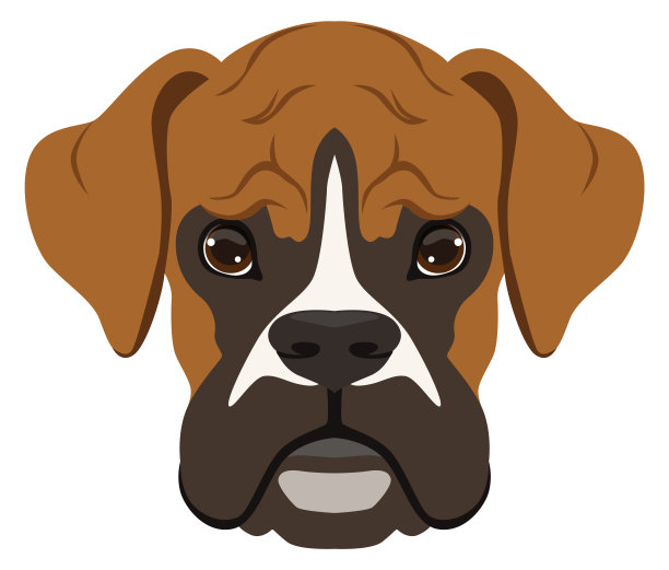 獒头图标。斗犬卡通脸图片下载