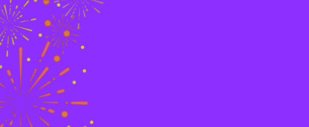 摘要展示了一组爆炸的烟花明亮的光，充满活力的彩色和下降的火焰闪烁在紫色的背景上，为新年快乐的节日和传统的庆祝概念图片下载