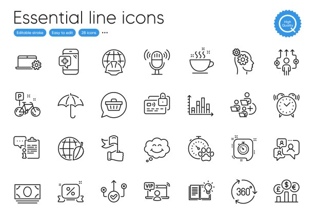 环境日，笔记本服务和添加队线图标。用于网站、印刷和应用。向量图片下载