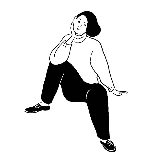 画的是一个坐着思考的女人图片下载