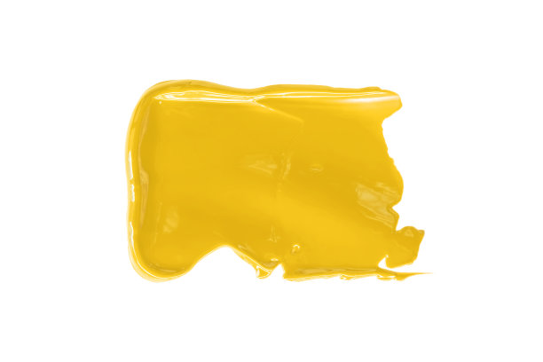闪亮的黄色刷子孤立在白色背景上。图片下载