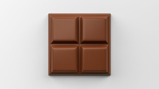 白色背景上的巧克力棒的3D渲染图片下载