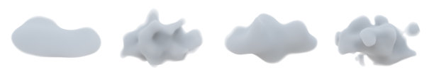 白色3d云设置孤立的3d渲染。图片下载
