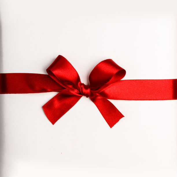 红色丝带蝴蝶结孤立在白色图片下载