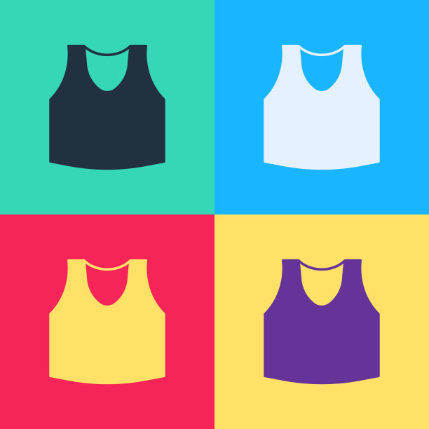 波普艺术汗衫图标孤立的颜色图片下载