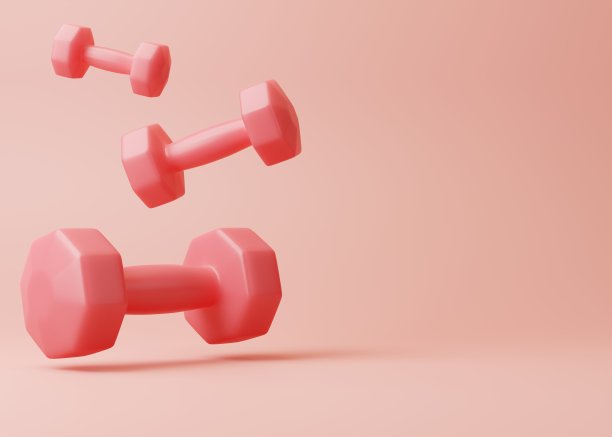 3d健身房的粉红色横幅与复制空间图片下载