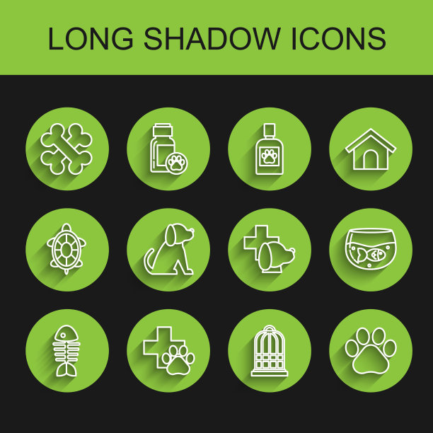 设线鱼骨架兽医诊所标志图片下载