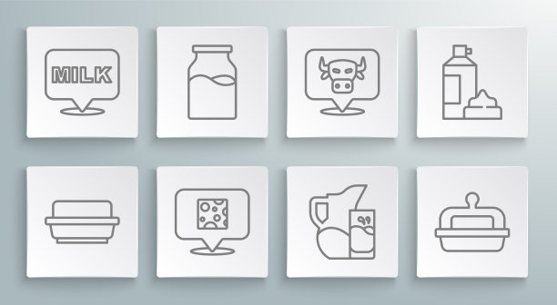 在黄油盘瓶中加入牛奶图片下载