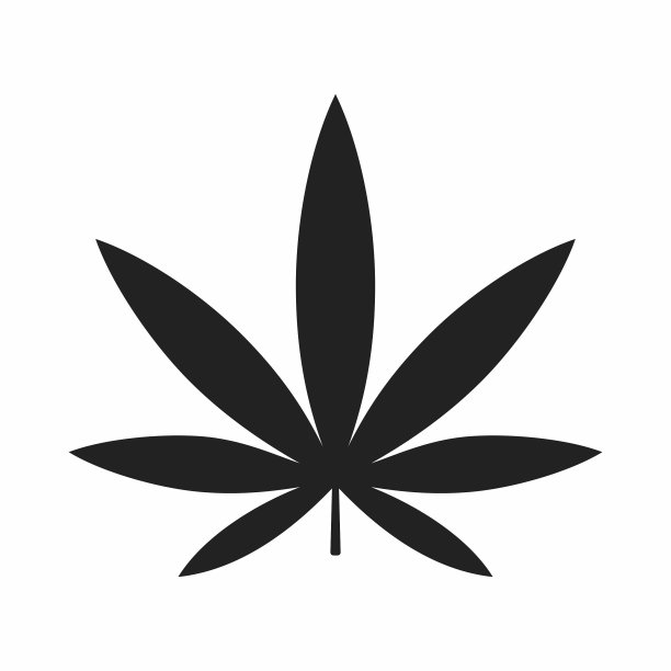 大麻叶扁平风格的图标图片下载
