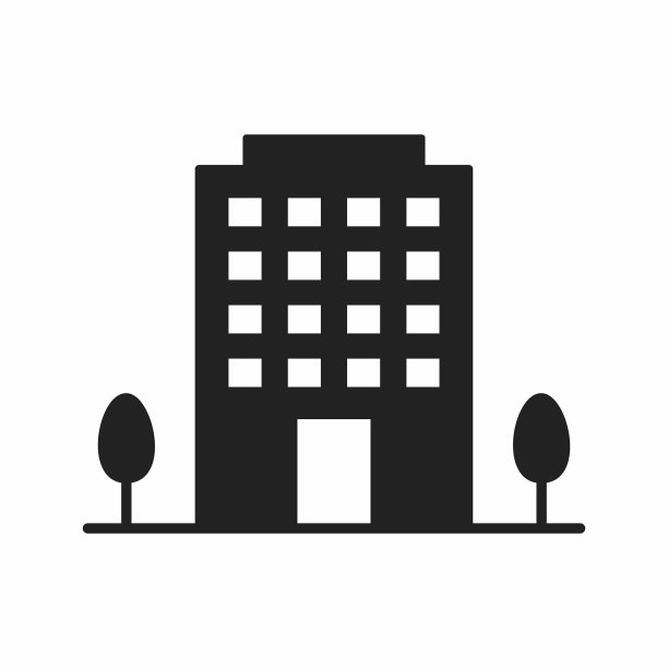 办公楼扁平风格的图标图片下载