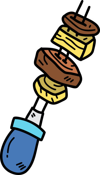 手绘烧烤棒插图图片下载