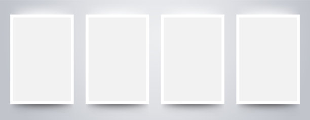 四张白纸与阴影为您的设计，eps10矢量插图图片下载