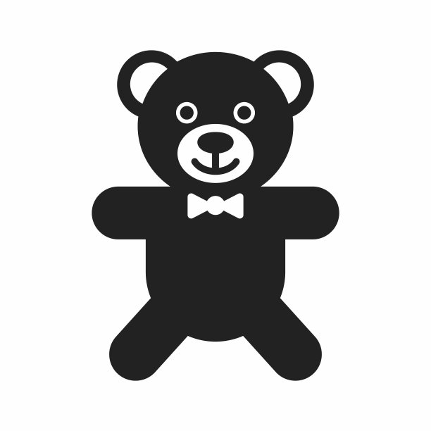 泰迪熊扁平风格的图标图片下载