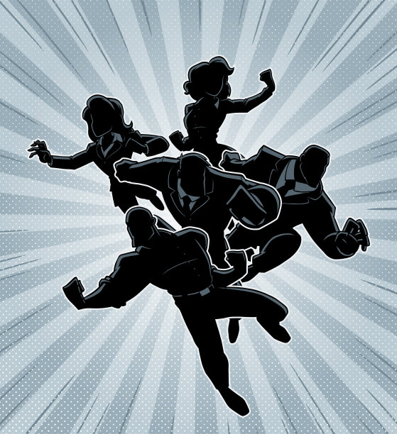 超级商业团队剪影救援图片下载