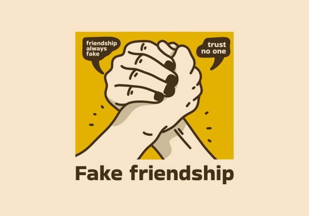 复古插图的友谊之手图片下载