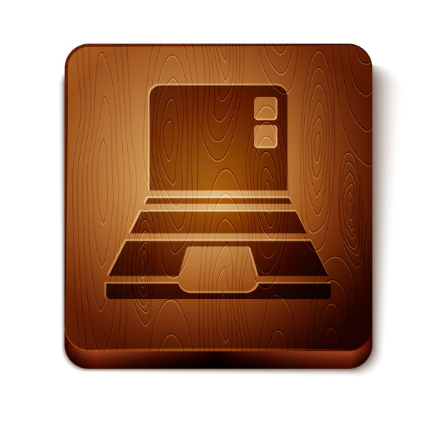 棕色笔记本电脑图标孤立在白色背景图片下载