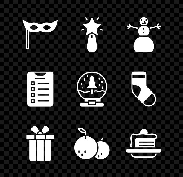 圣诞星星雪人礼品集节日面具图片下载